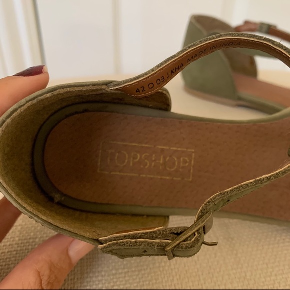 TopShop leather woven t-strap sandals /flats - Picture 5 of 14